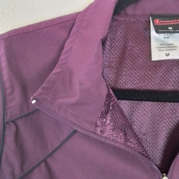 Champion Track Jacket Windbreaker Size Medium in Purple - Picture 8 of 14